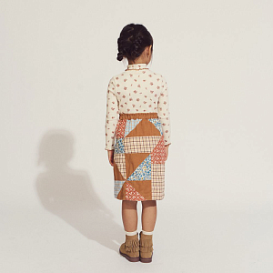 Юбка вельветовая Gingersnaps "Midi Dakota Patchwork", микс с коричневым